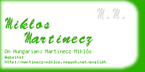 miklos martinecz business card